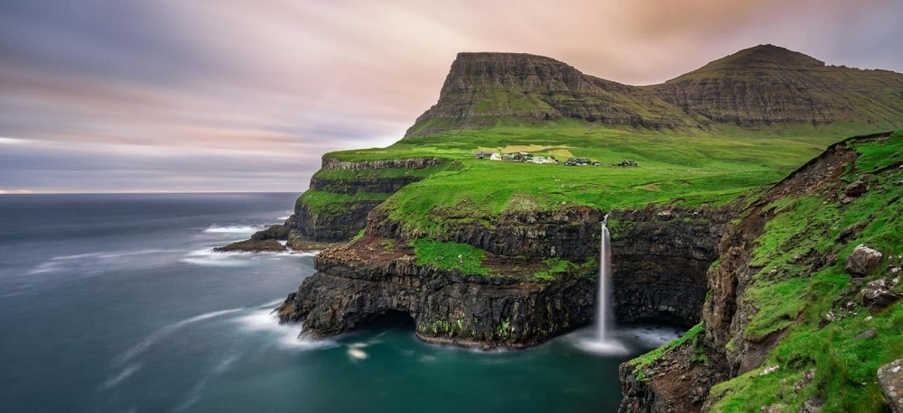 Gasadalur Village, Faroe Islands in Denmark