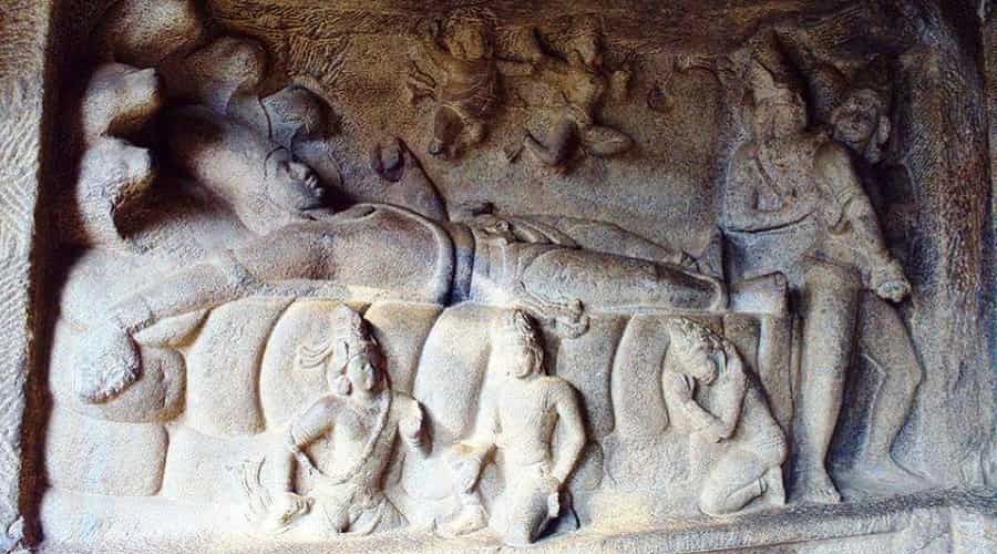 Vishnu in Repose in the Mahishasuramardini Cave
