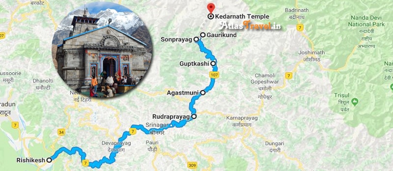 Kedarnath Route Map