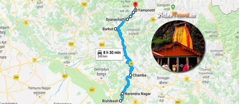 Yamunotri Route Map