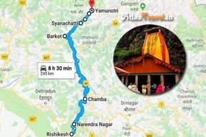 Yamunotri Yatra Road Route Map with Distance & Directions